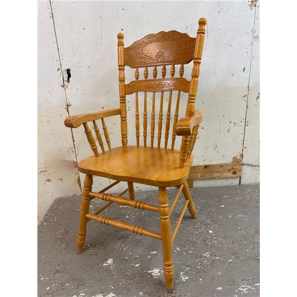 Light Oak Pressed Back Captains Chair