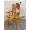 Image 1 : Light Oak Pressed Back Captains Chair