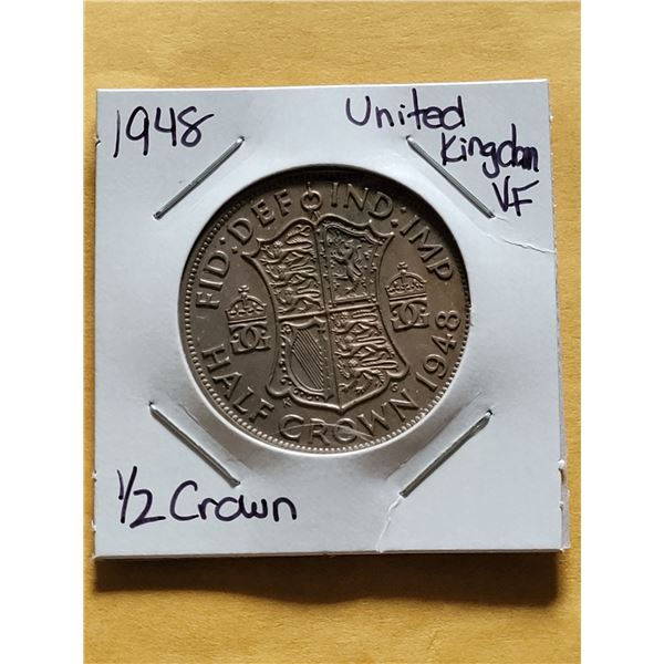 1948 United Kingdom 1/2 Crown VF