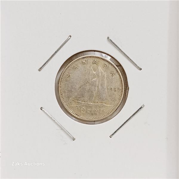 Silver (.800) - Canada - 1965 - 10 Cents - Elizabeth II 2nd Portrait