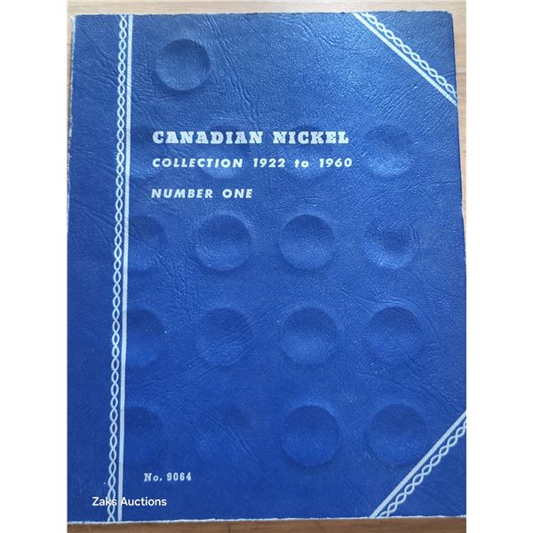 Canadian Nickel Folder Book 1922 to 1960 - Empty