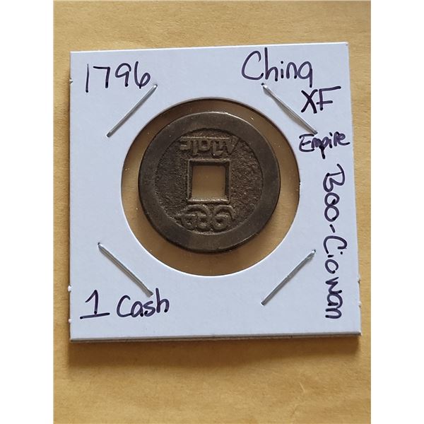 1796 China Empire 1 Cash XF Boo-Ciowan
