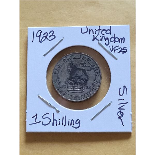 1923 United Kingdom 1 Shilling VF-25 Silver