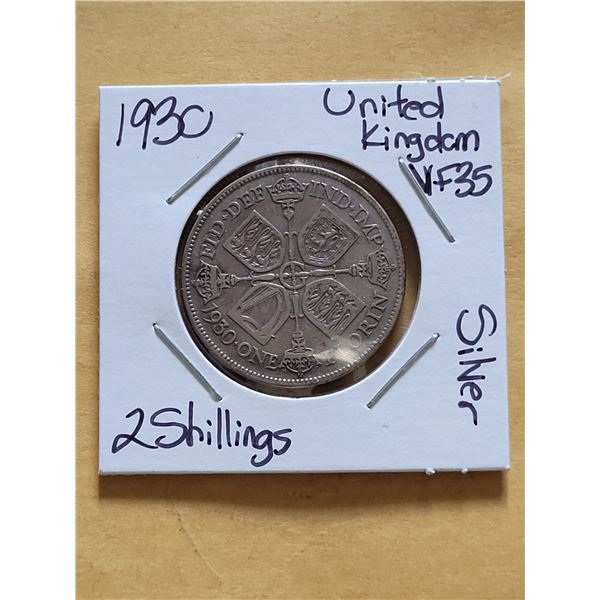 1930 United Kingdom 1 Shilling VF-35 Silver