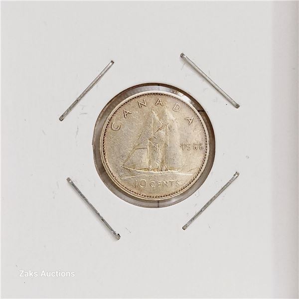 Silver (.800) - Canada - 1966 - 10 Cents - Elizabeth II 2nd Portrait
