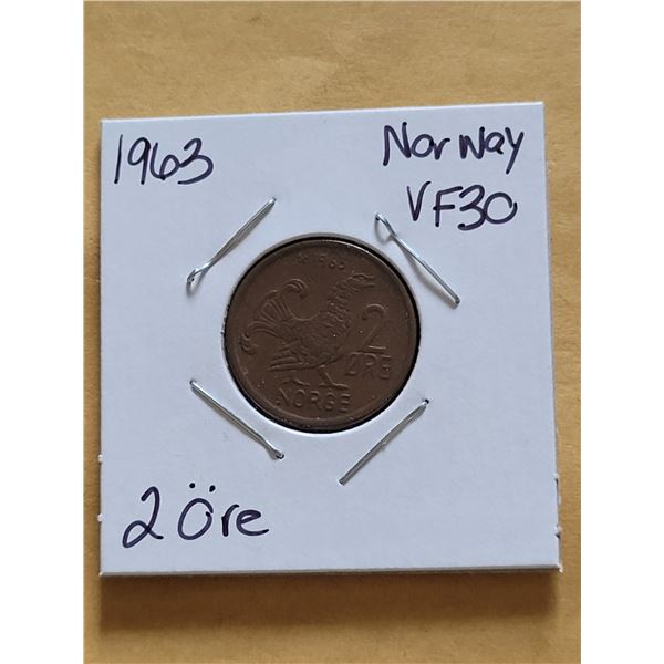 1963 Norway 2 Ore VF-30