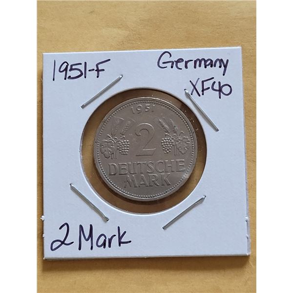 1951-F Germany 2 Mark XF-40