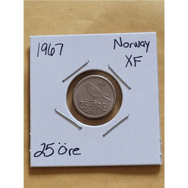 1967 Norway 25 Ore XF