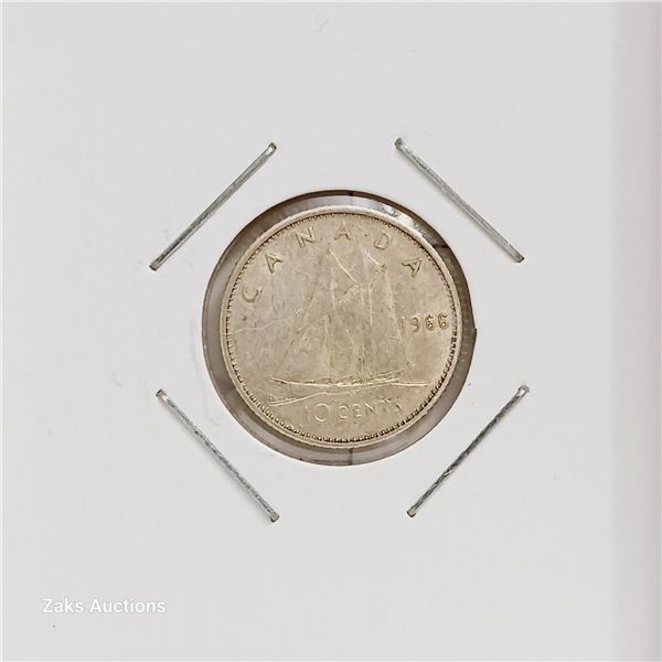 Silver (.800) - Canada - 1966 - 10 Cents - Elizabeth II 2nd Portrait