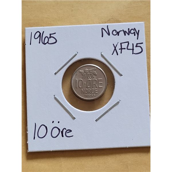 1965 Norway 10 Ore XF-45