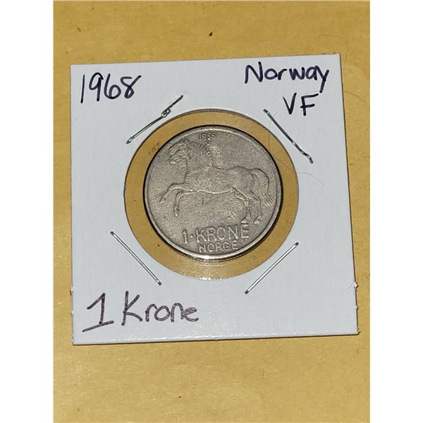 1968 Norway 1 Krone VF