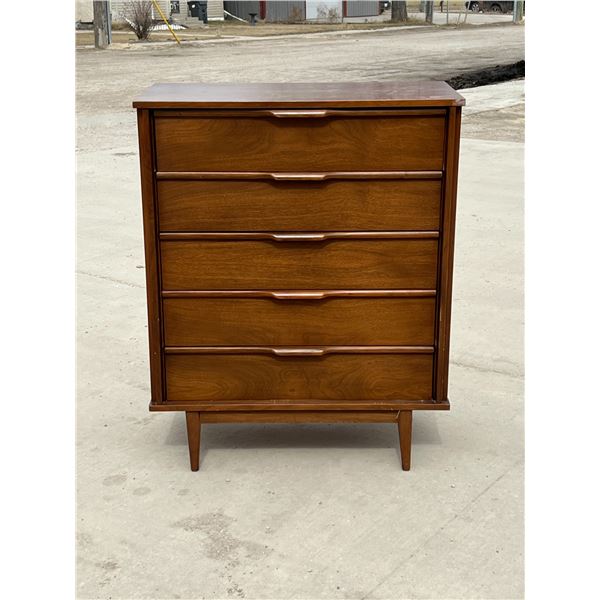 Mid Century 5 Drawer Tallboy Dresser - Approx: 36x18" & 45"T - see all photos