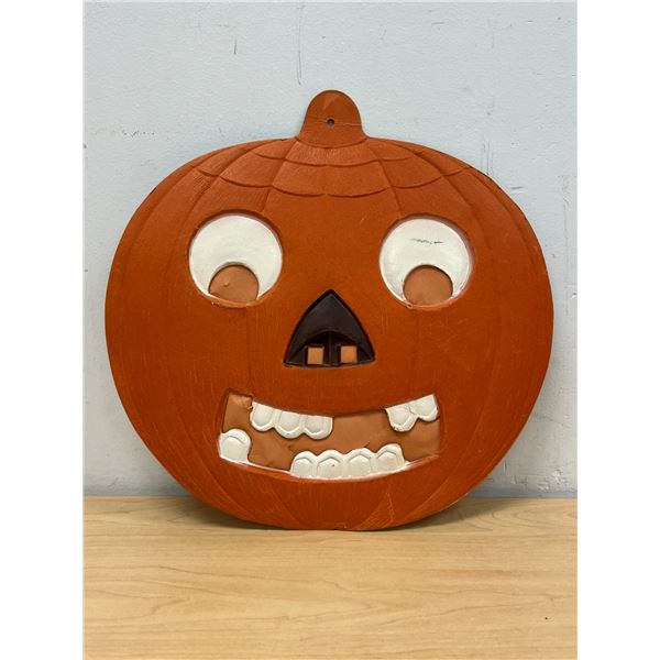 Old German Die Cut Cardboard Pumpkin Halloween Decoration 13.5"