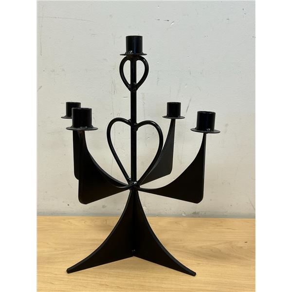 Hand Made Metal Candelabra Candle Holder 14.25"T 11.5"W