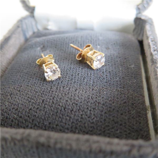 14K Yellow gold pierced stud earrings.  Post marked 14K