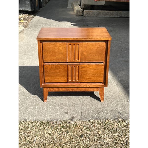Mid Century Satin Walnut Night Stand / Side table - Approx: 22x14" & 22.25"T