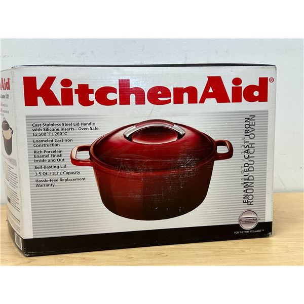 New Kitchen Aid Enameled Cast Iron 3.5 Qt Dutch oven
