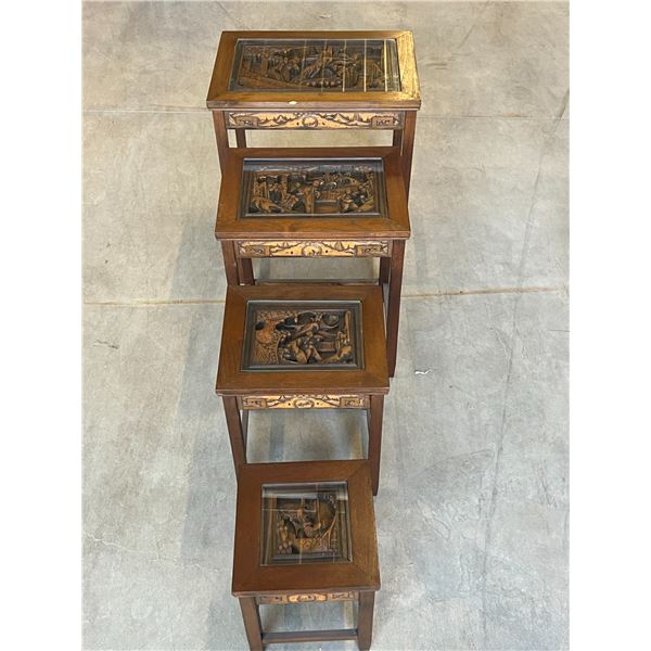 Asian Nesting Tables - Largest approx: 20x14 & 24"T