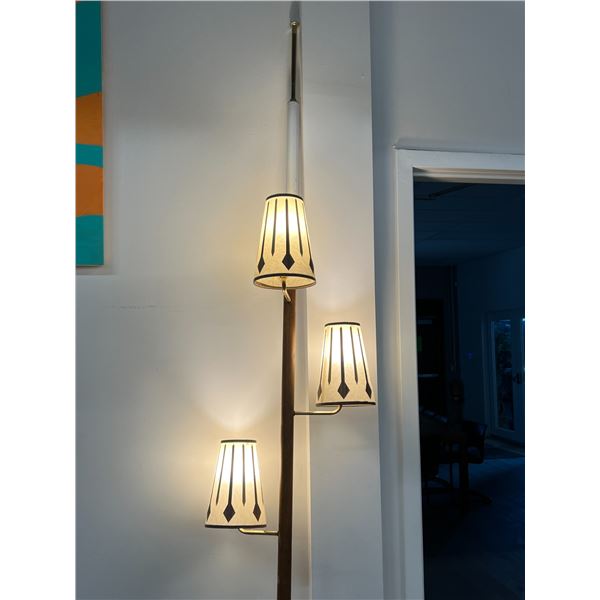 Mid Century Tri-Light Pole Lamp for Standard 8 Foot Ceiling - works, see photos
