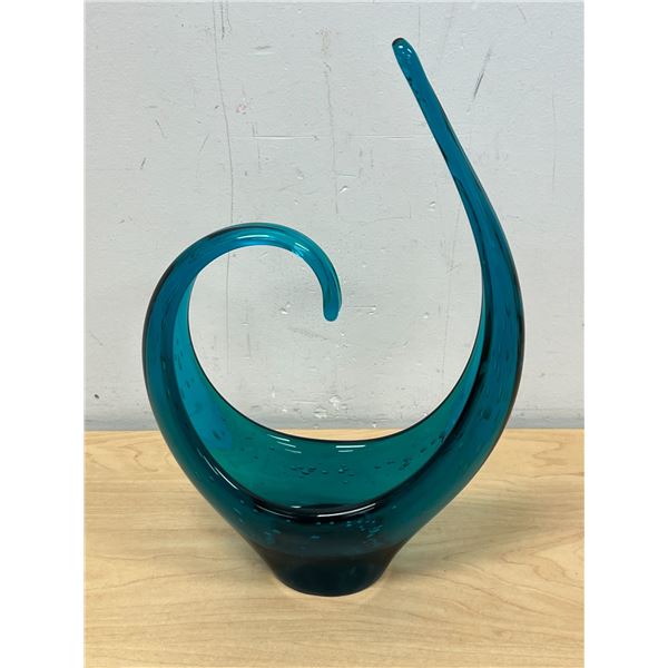 Nice Blue Art Glass Centrepiece - Approx: 11.25"T 7.5"W