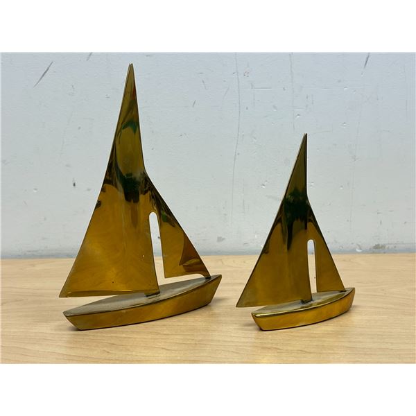 Brass Sailboat Décor pieces - larger approx: 8"T