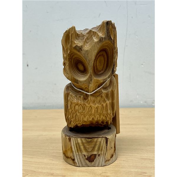 Doug Pitkethly (Canada) Hand Carved Owl Figure 6.5"