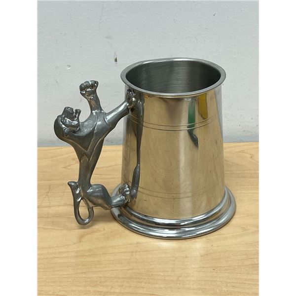 Falstaff English Pewter Lion Handle Mug 4.75"
