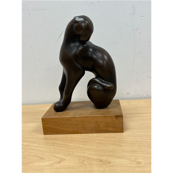 Mid Century Alva Museum Replica Panther / Cat Sculpture - approx: 7x4" & 9.75"T