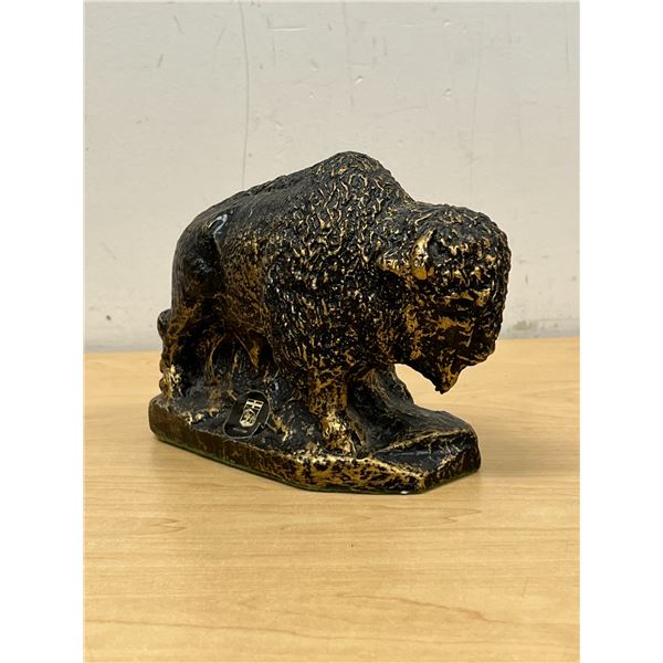 Ceramic Bison Sculpture "Casting Ind" - see all photos about 7"W