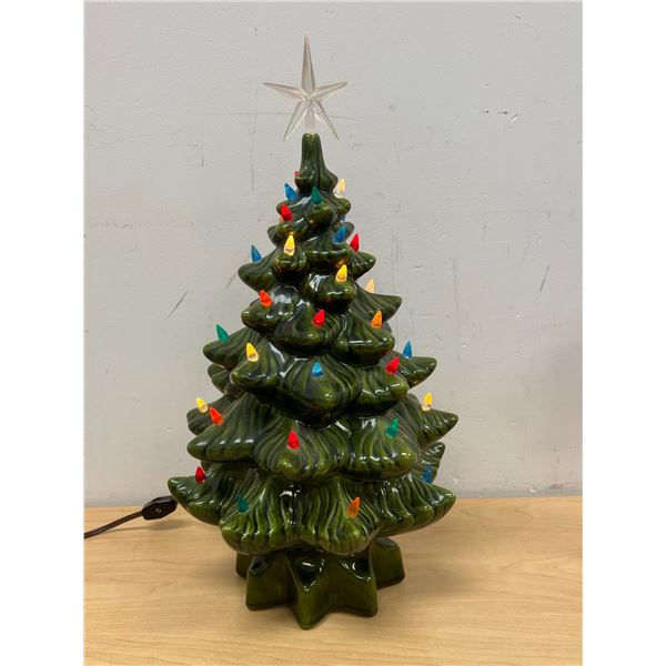 Ceramic Light Up Christmas Tree - Works - approx: 18" tall
