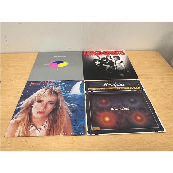 4 Vinyl LP Records - Headpins / Georgia Satellites / Yes / Great White