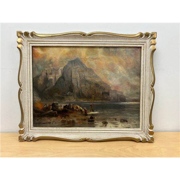 Antique Original on Canvas Painting - Approx: 22.75 x 18.25" (see all photos)