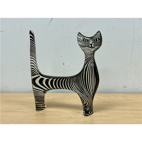 Mid Century Lucite Cat Figure (Abraham Palatnik) Approx: 6.5"W 7.5"T (small chip, see photos)