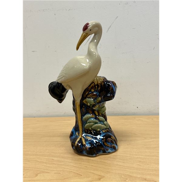 Ceramic Crane Vase 9.75" tall - see photos for maker / details