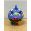 Image 1 : Hand Painted Mexican Ceramic Coin Bank 8"T 6"W