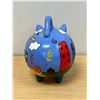 Image 3 : Hand Painted Mexican Ceramic Coin Bank 8"T 6"W