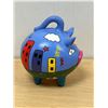 Image 4 : Hand Painted Mexican Ceramic Coin Bank 8"T 6"W