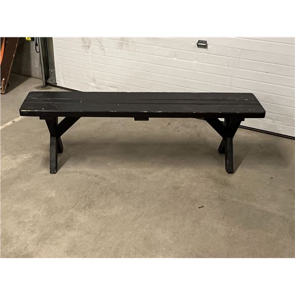 Solid Wood Yard / Garden Bench - Approx: 59 x 13 & 17.5"T