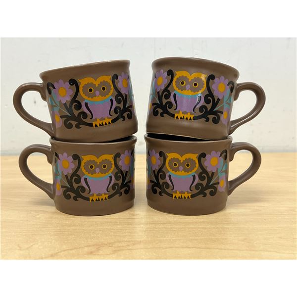 4 Sadler England Owl Coffee Cups Mugs