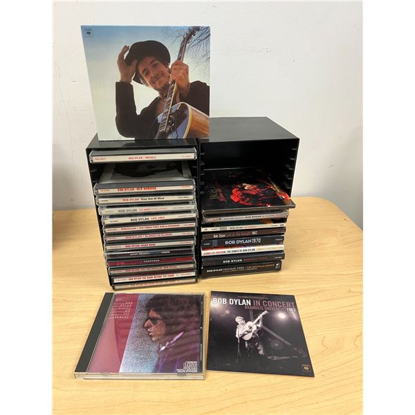Bob Dylan CD collection with holders - see all photos