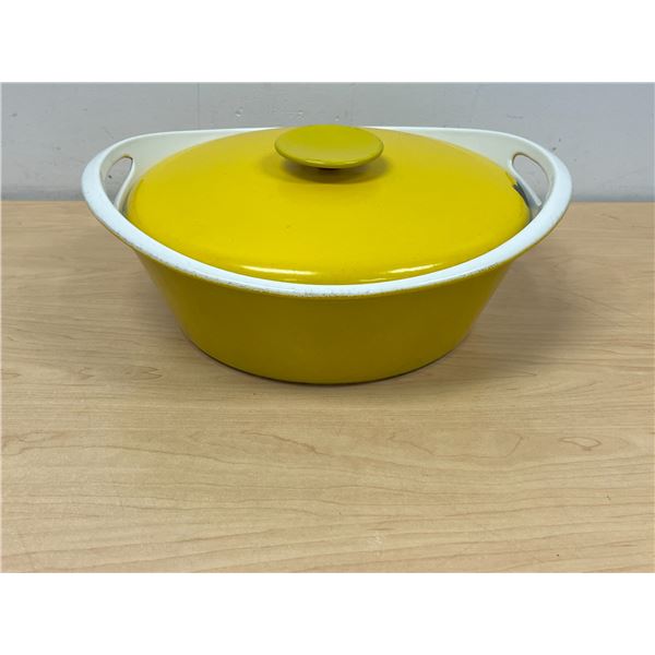 Large Danish Copco Cast Iron Enameled Dish & Lid - Approx: 13.5"W 4.75"T