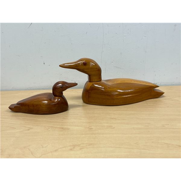 Poseable Head Wooden Ducks - larger 11"