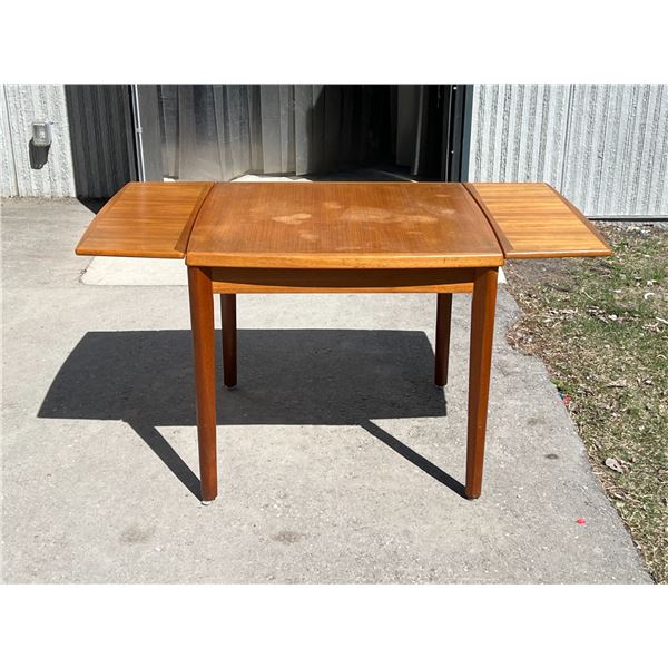 Compact Teak Draw Leaf Dining Table