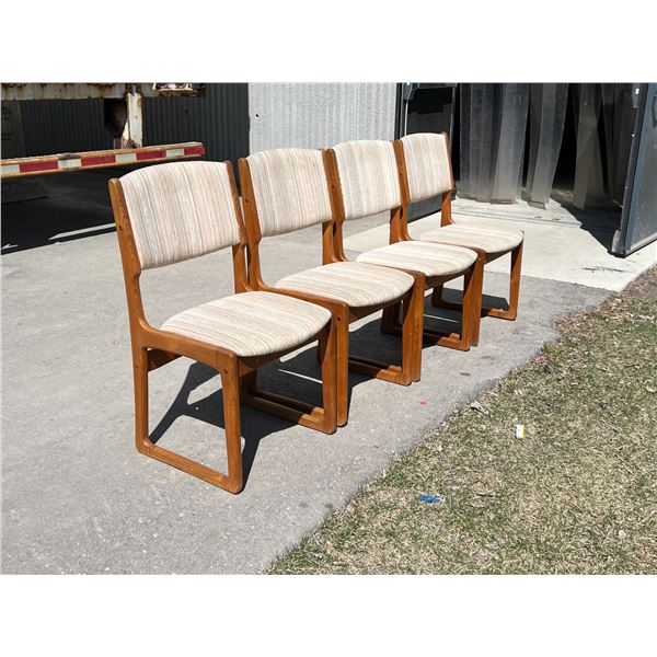 4 Teak Dining Chairs - see all photos