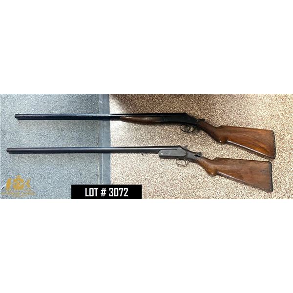 LOT OF 2 SINGLE BARREL SHOTGUNS 12GA & 16GA- (FOR PROJECT - MISSING FOREND)