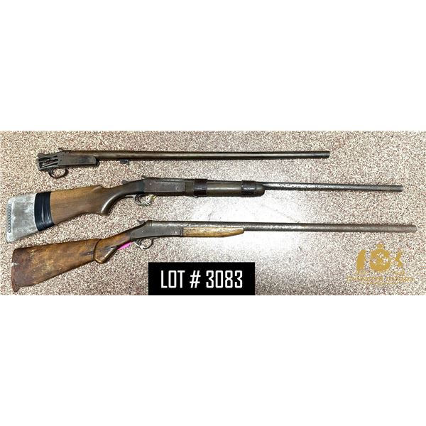 LOT OF 3 SINGLE SHOT SHOTGUNS 12GA & 20GA - FOR PROJECTS OR PARTS