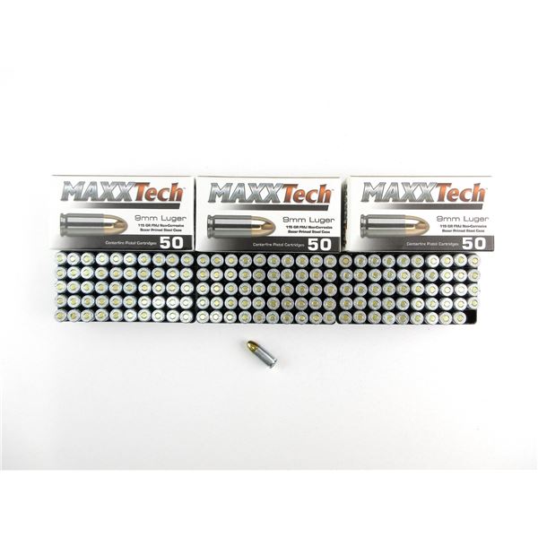 MAXX TECH 9MM LUGER AMMO LOT