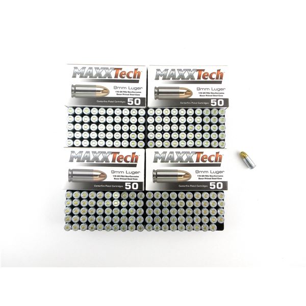 MAXX TECH 9MM LUGER AMMO LOT