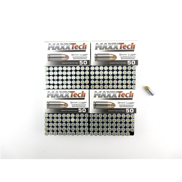 MAXX TECH 9MM LUGER AMMO LOT