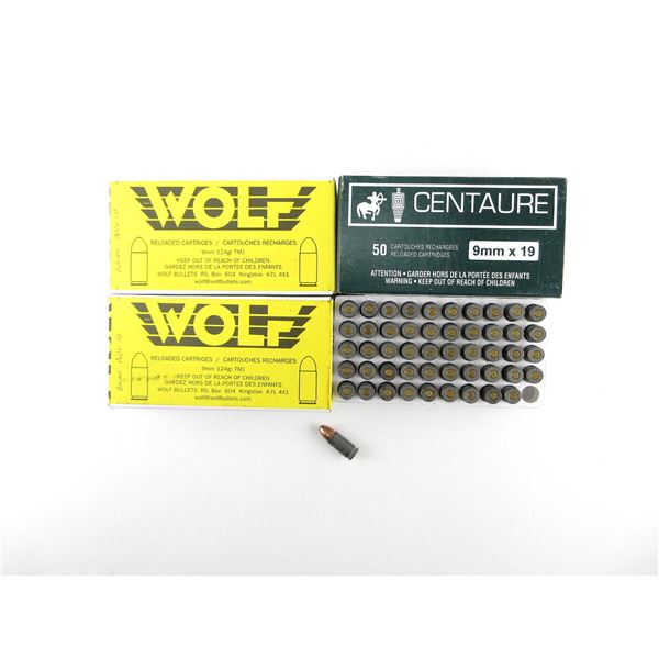 ASSORTED FACTORY RELOADED 9MM AMMO LOT